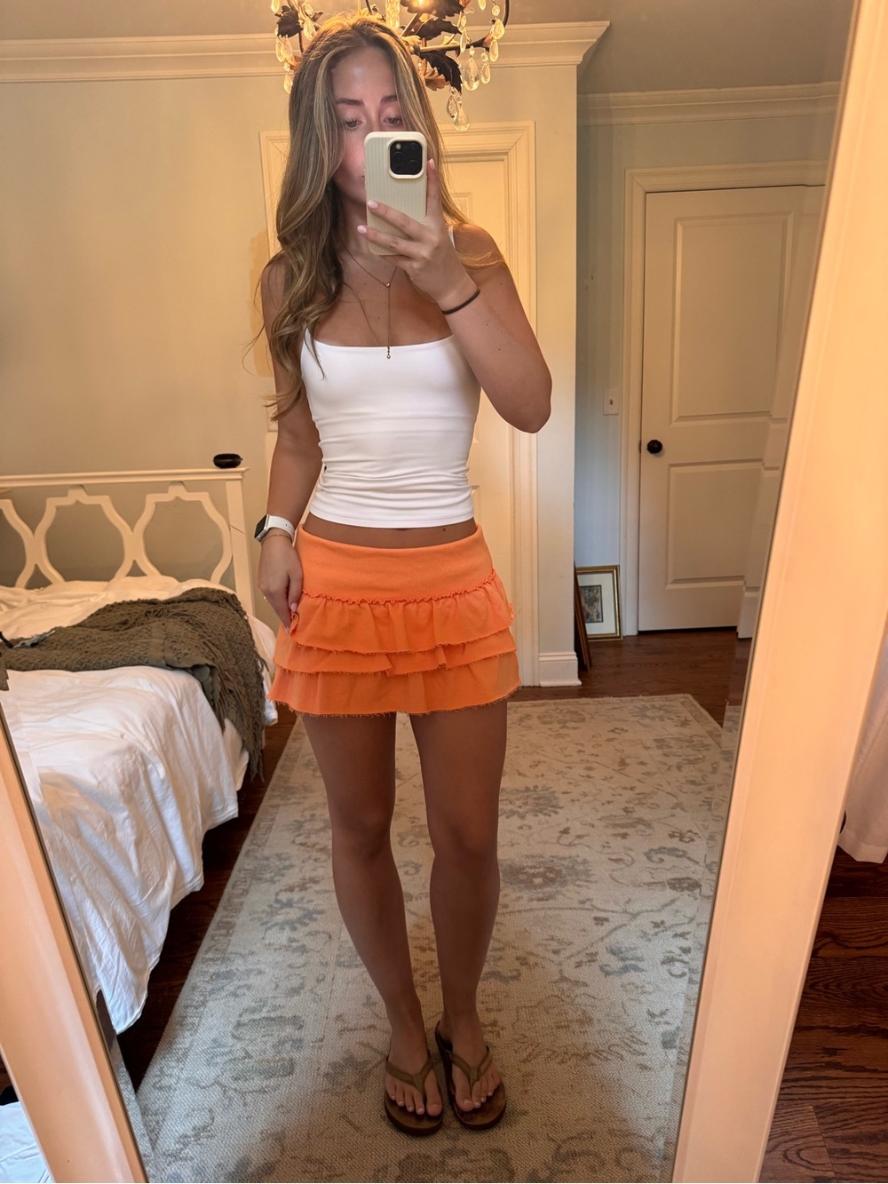 Edikted Orange Mini Skirt